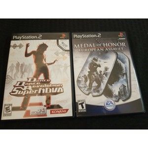 Playstation 2 PS2 Games Lot - Dance Dance Revolution Supernova & Medal of Honor